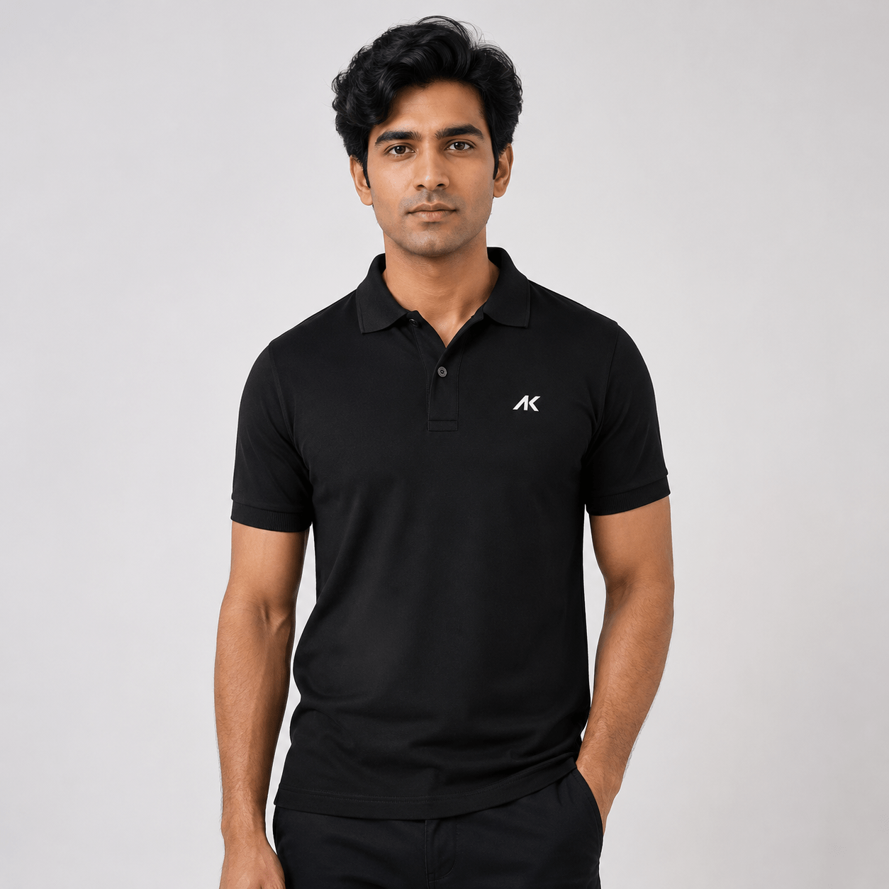 AK Mens Premium Regular fit Black Polo T-Shirt , Short Sleeve - Image 6