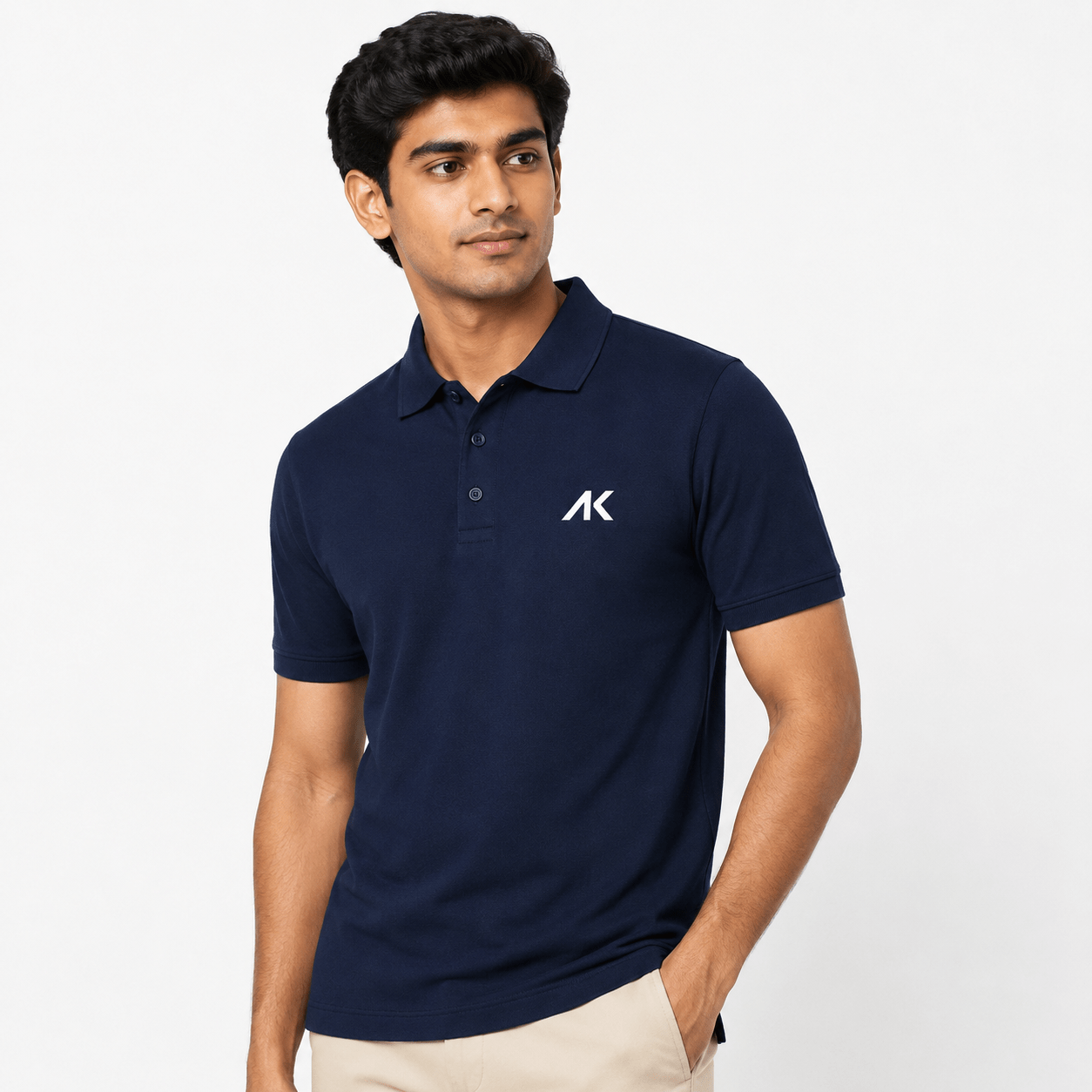 AK Mens Premium Regular fit Navy Blue Polo T-Shirt , Short Sleeve