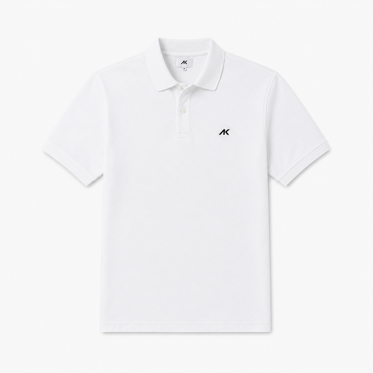 AK Mens Premium Regular fit White Polo T-Shirt , Short Sleeve - Image 3
