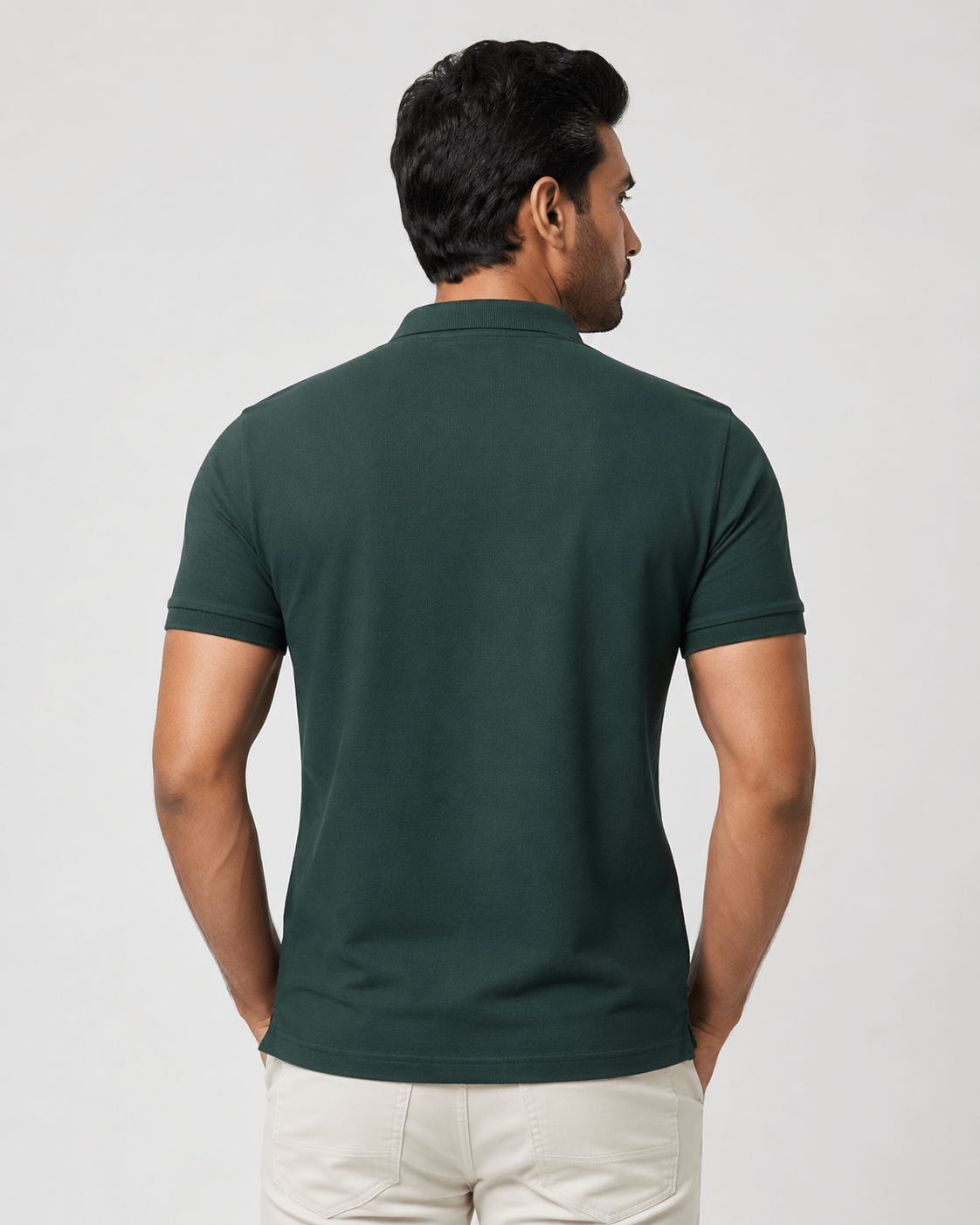 AK Mens Premium Regular fit Pine Green Polo T-Shirt , Short Sleeve - Image 3